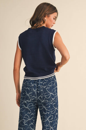 Cherry Navy Sweater