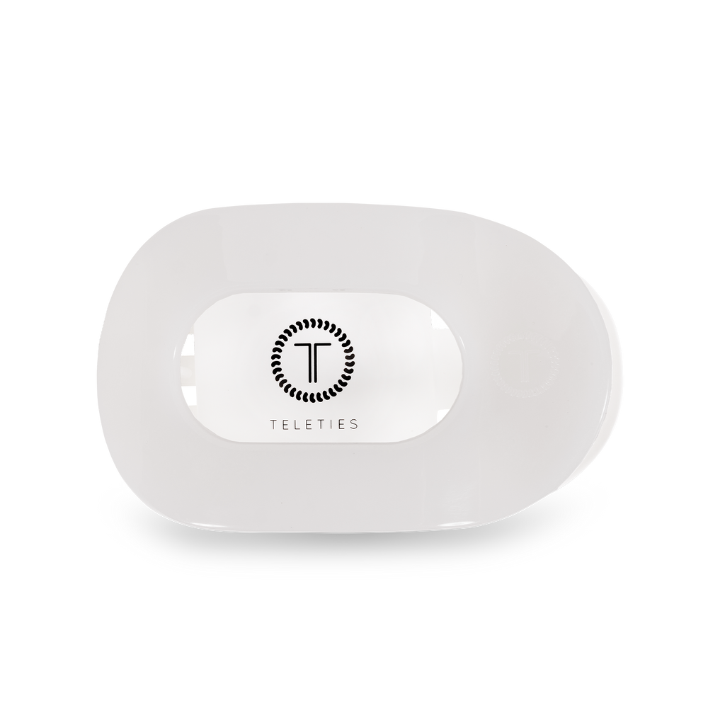 TELETIES - Round Flat Hair Clip | Small | Coconut White
