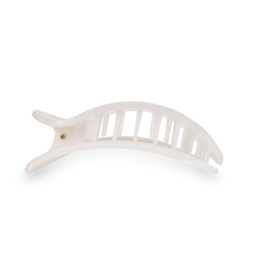TELETIES - Round Flat Hair Clip | Small | Coconut White