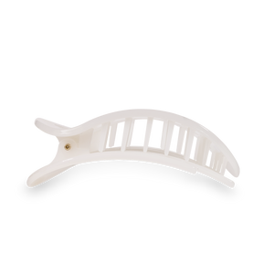 TELETIES - Round Flat Hair Clip | Small | Coconut White
