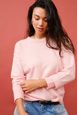 Pink Cashmere Blend Crew Sweater