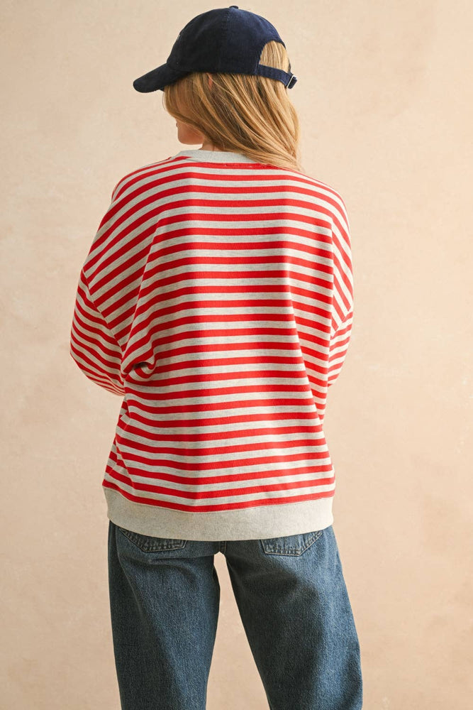 Red Stripe Pullover
