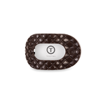 TELETIES - Flat Round Hair Clip | Small | Truly Taupe Quilted