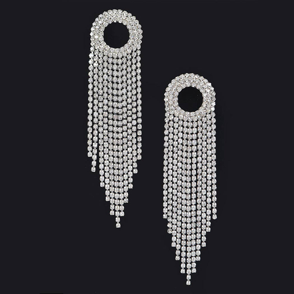 Rhinestone Fringe Tassel Earring