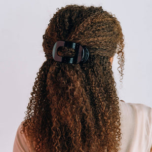 TELETIES - Round Flat Hair Clip | Med. | Jet Black