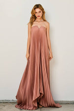 Moonglade Pleated Maxi Column Dress