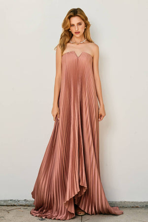 Moonglade Pleated Maxi Column Dress
