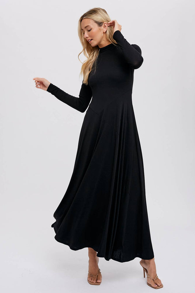 Classic Black Knit Maxi Dress