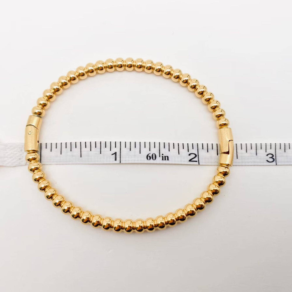 4mm Beads Snap Bangle