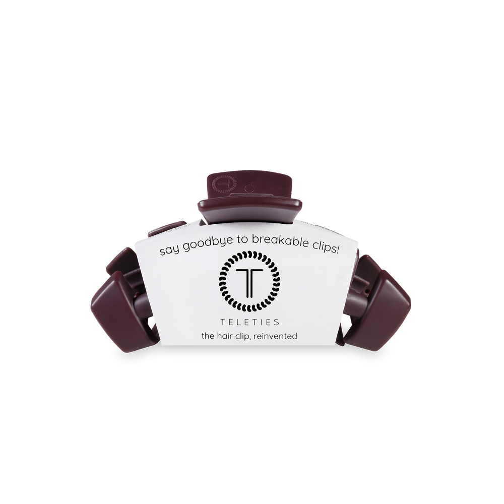 TELETIES - Classic Hair Clip | Tiny |  Burgundy Bliss