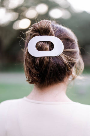 TELETIES - Round Flat Hair Clip | Large | Toasted