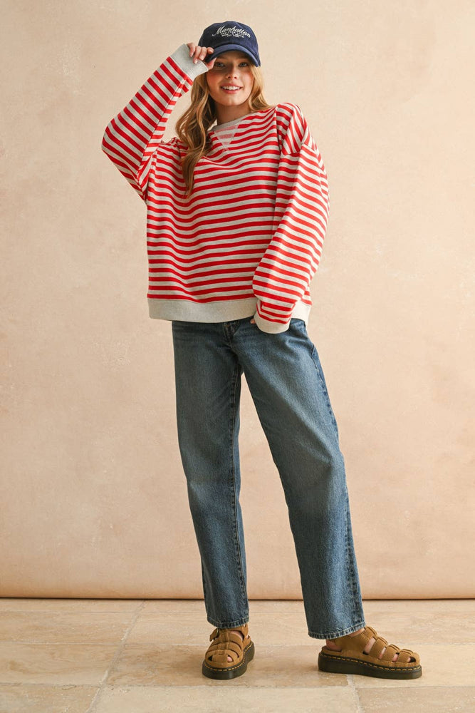 Red Stripe Pullover