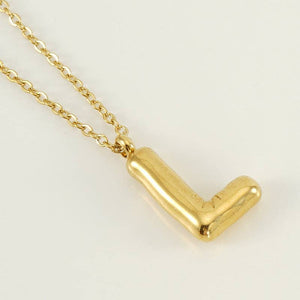 Bubble Shape Initial Pendant Necklace