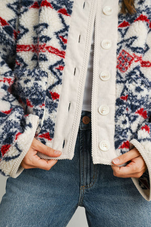 Cordoury and Fleece Long Sleeve Jacket