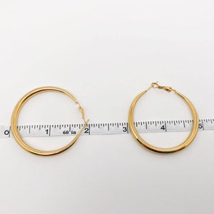18K Gold Plated Stainless Steel Hollow Hoop Earrings