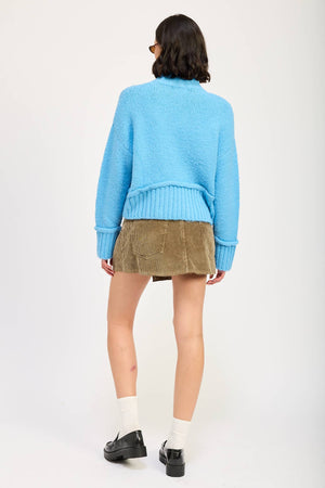 Blue Turtleneck Sweater
