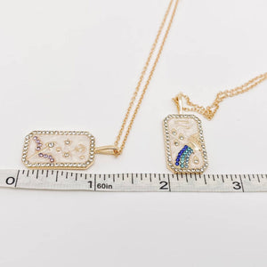 Zodiac Enamel 12 Constellation Inlaid Cubic Zirconia Necklace
