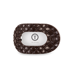 TELETIES - Flat Round Hair Clip | Medium | Truly Taupe Quilted