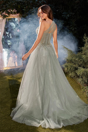 Sage Enchantment Evening Gown