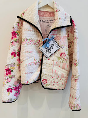 GOAT Vintage - +REwork Cropped Quilt Jacket: Multi – 218