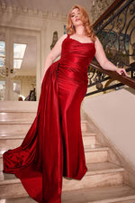 Red Satin Evening Gown