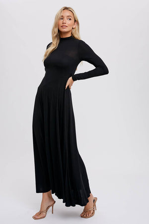 Classic Black Knit Maxi Dress