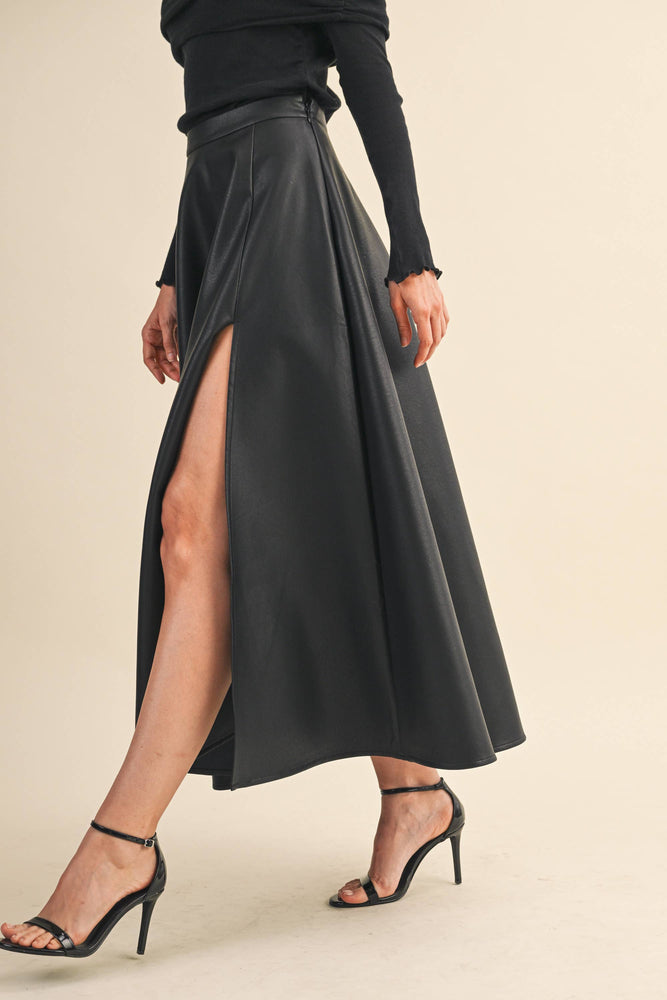 Vegan Black Maxi Skirt