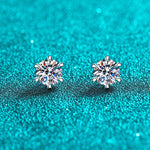 Six-Prong Moissanite Stud Earrings in 925 Sterling Silver: 4.0 ct