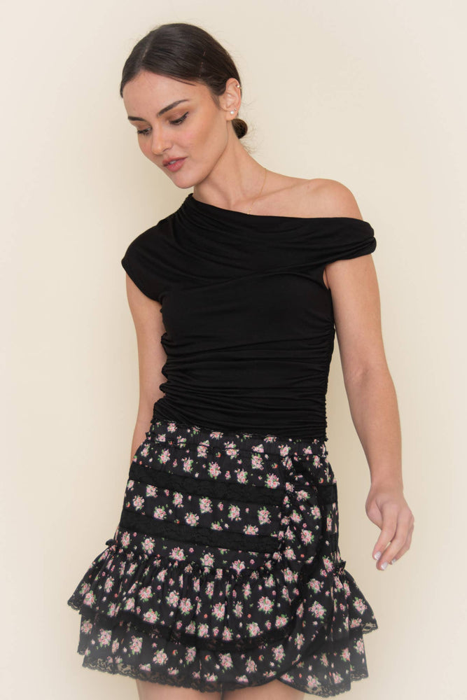 Black Twist Knit Top