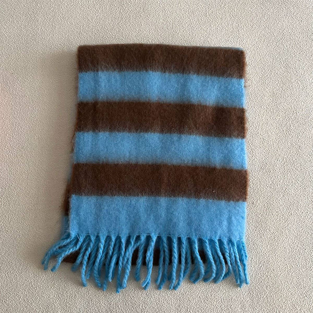 Bold Chocolate Stripe Scarf
