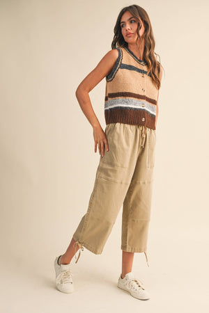 Striped Button Up Vest