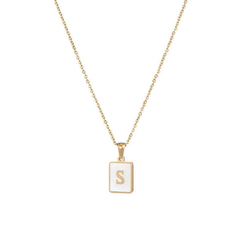 Square Initial Necklace