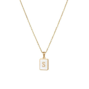 Square Initial Necklace