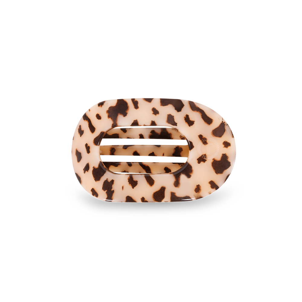 TELETIES - Round Flat Hair Clip | Small | Blonde Tortoise