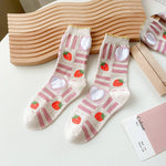 Strawberry Heart Pattern Women's Socks