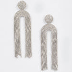 Black Symmetric Rhinestone Drop Earrings