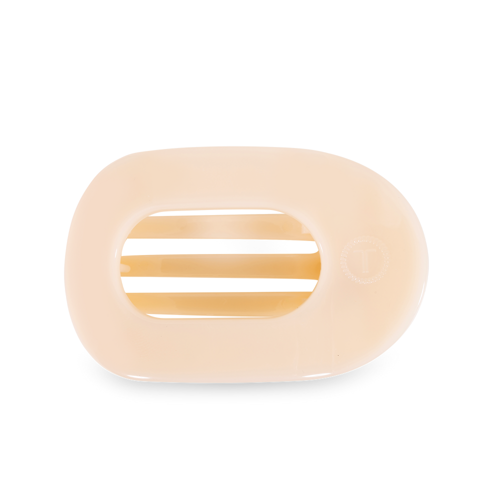TELETIES - Round Flat Hair Clip | Large | Almond Beige