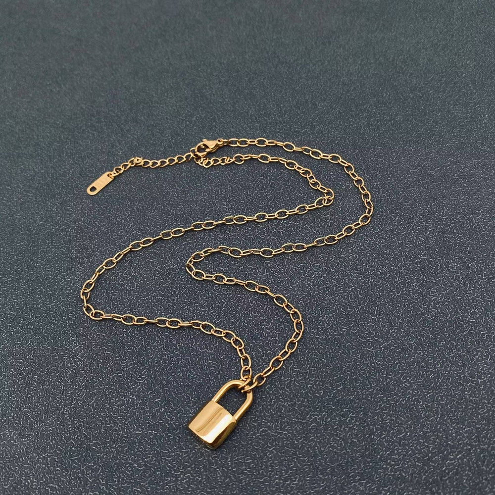Lock Charm 18K Gold Plated Necklace