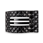 TELETIES - Flat Rectangle Hair Clip | Large | Jet Black Quilted