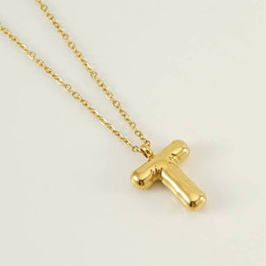 Bubble Shape Initial Pendant Necklace