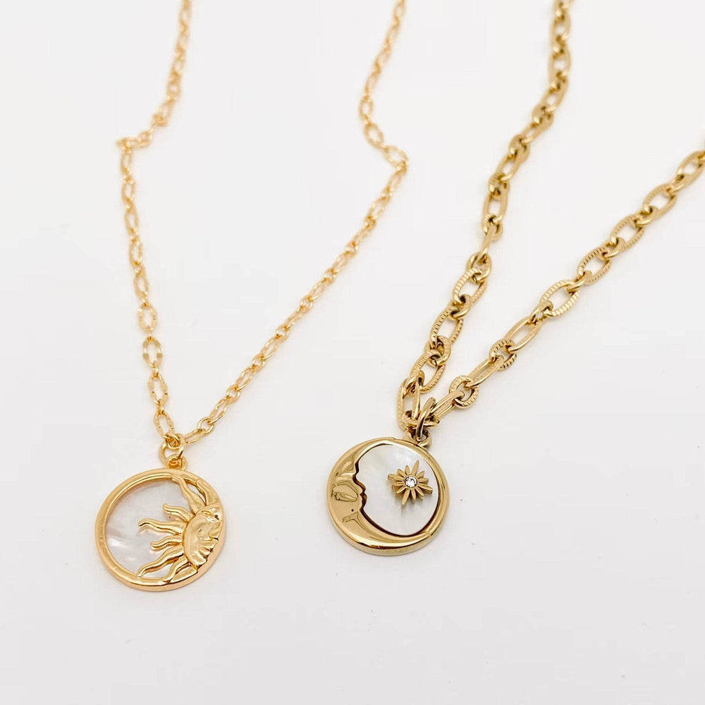 Stereoscopic Sun Round Stainless Steel Pendant Necklace