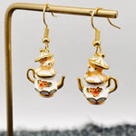 The Chipmunk In The Teacup Creative Enamel Dangle Earrings