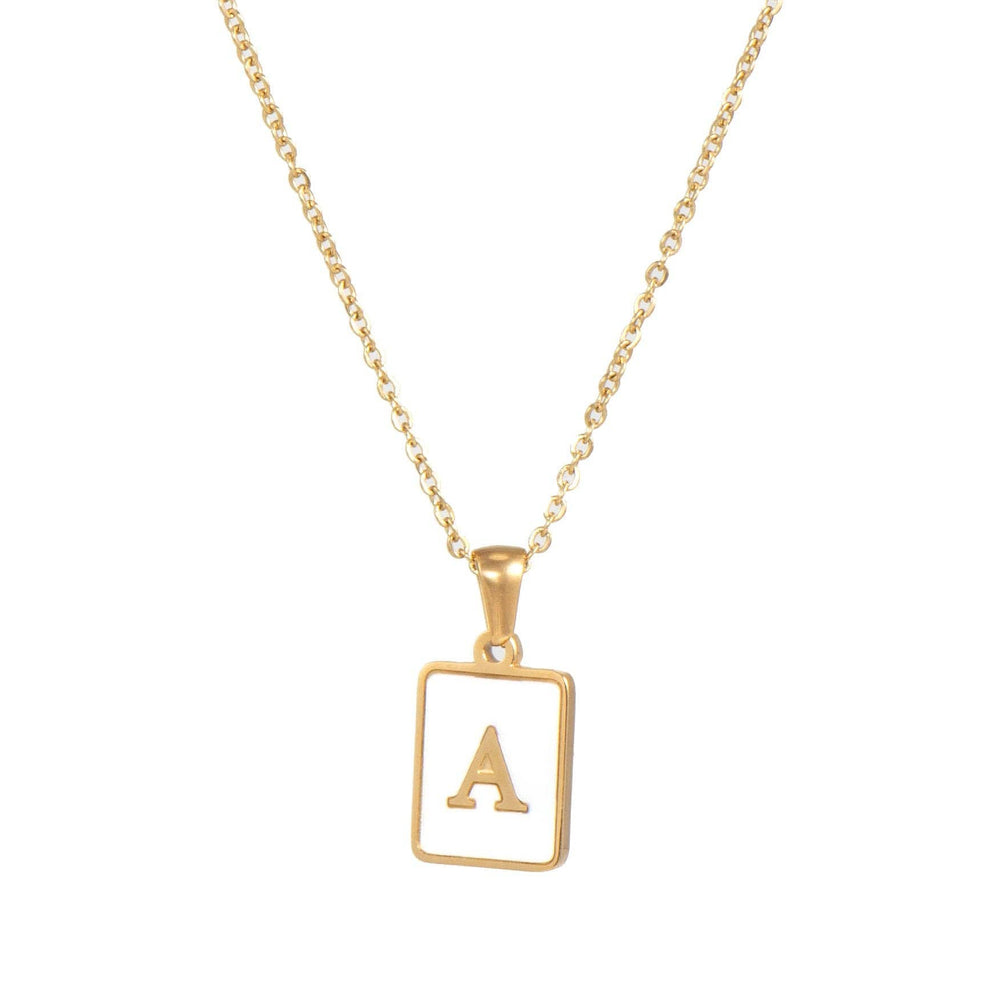 Square Initial Necklace