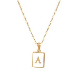 Square Initial Necklace