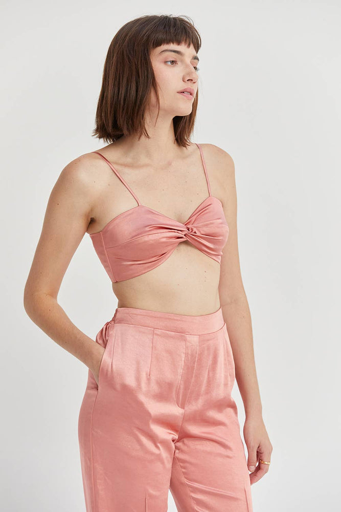 Dahlia Front Twist Satin Bralette