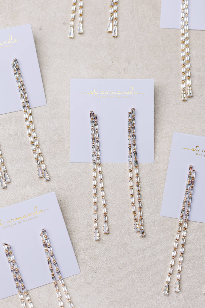 St Armands Designs of Sarasota - Swingy Diamond Tennis Duster Earrings