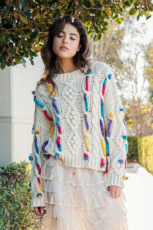 Entangled in Time Crochet Knit Sweater