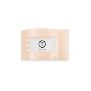 TELETIES - Flat Rectangle Hair Clip | Small | Almond Beige