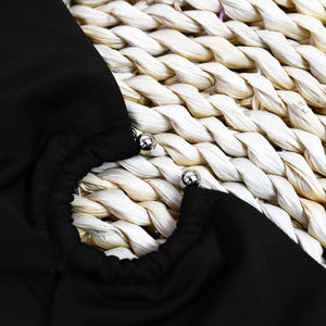 Black Horseshoe Out One Piece Swimsuit