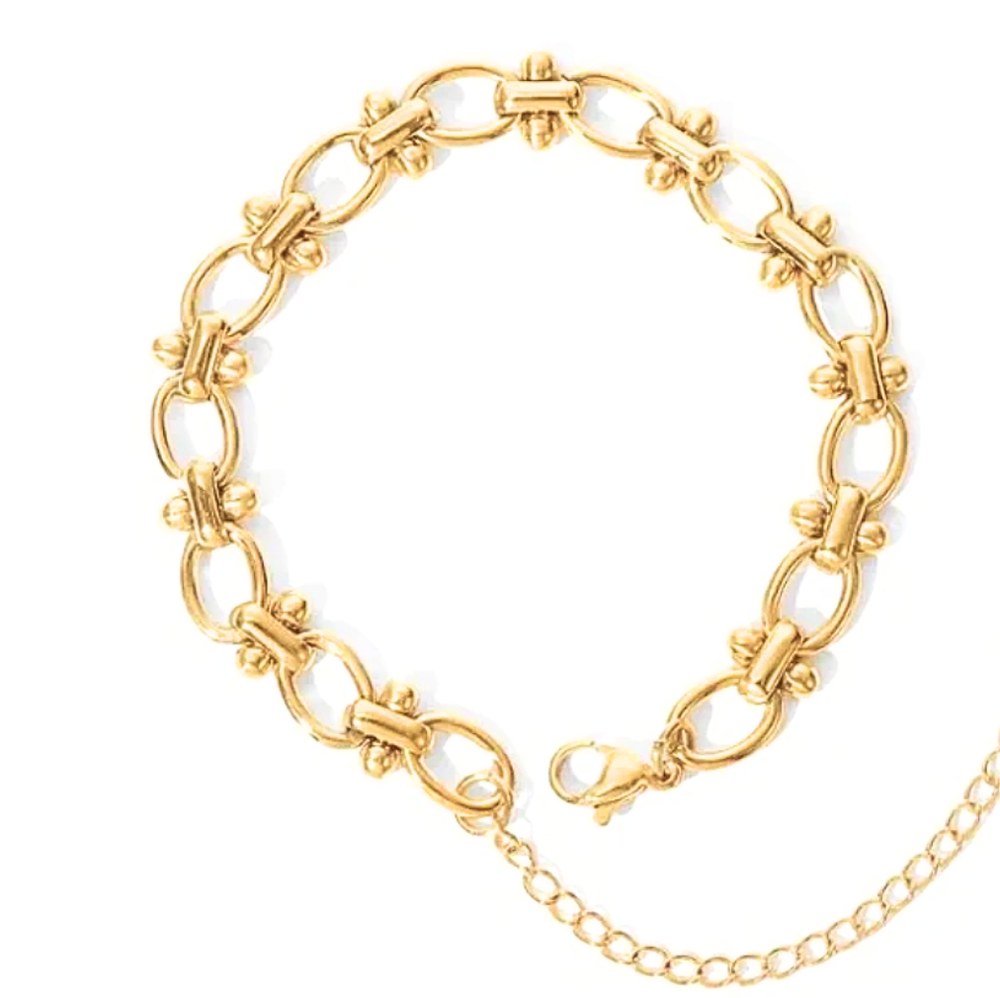 HoopLa - Rio Eternal Rope and Link Steel Bracelet 14K gold Waterproof